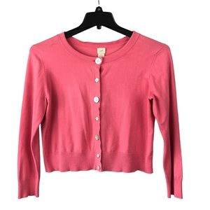 SWEATER - Women's J. Jill Salmon Colored Cropped Button Front Sweater. Size SP